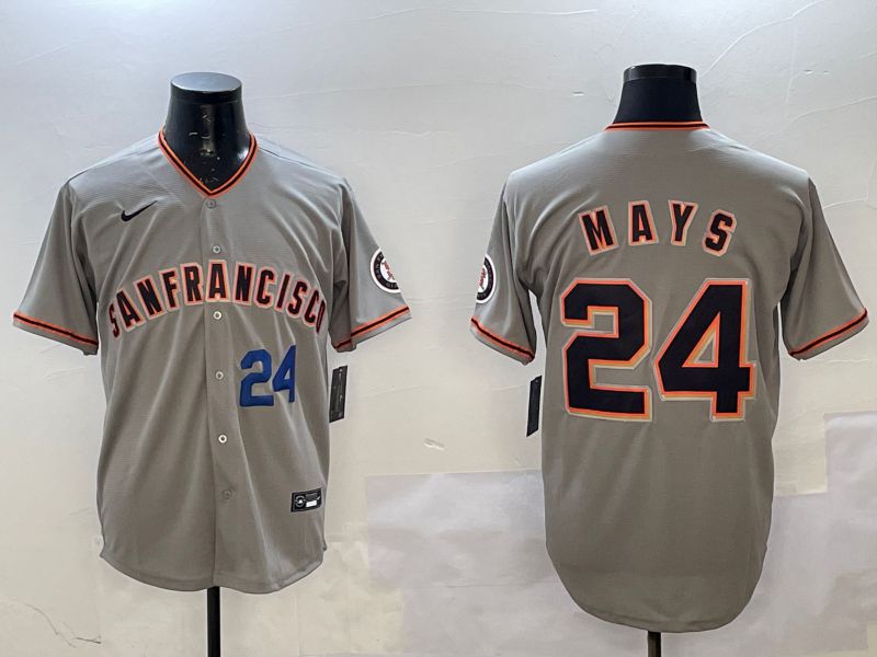 Men San Francisco Giants 24 Mays Grey Game 2025 Nike MLB Jersey style 3